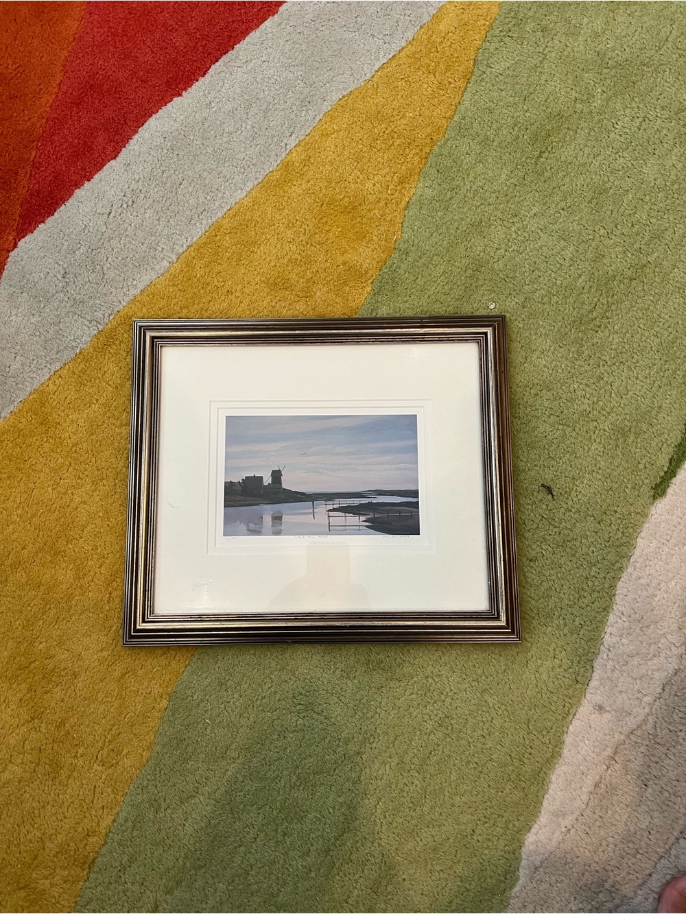 Framed PRINT #43/500 Print, Old Mill/Godfey Windmill Print, SIGNED M.E. FALCONER